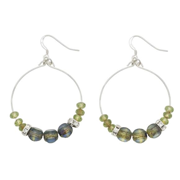 Alex and Ani (+) Energy EDEN Hoop Earrings - Rare - Lichen Silver Tone - $38 - Picture 1 of 3